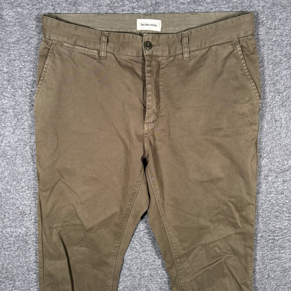 Taylor Stitch Foundation Pant Mens 33x31 Brown Slim Fit Chino Organic Cotton